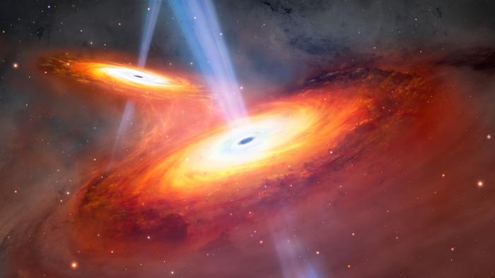 Amanhecer cósmico: astrônomos observam fusão inédita de núcleos de galáxias