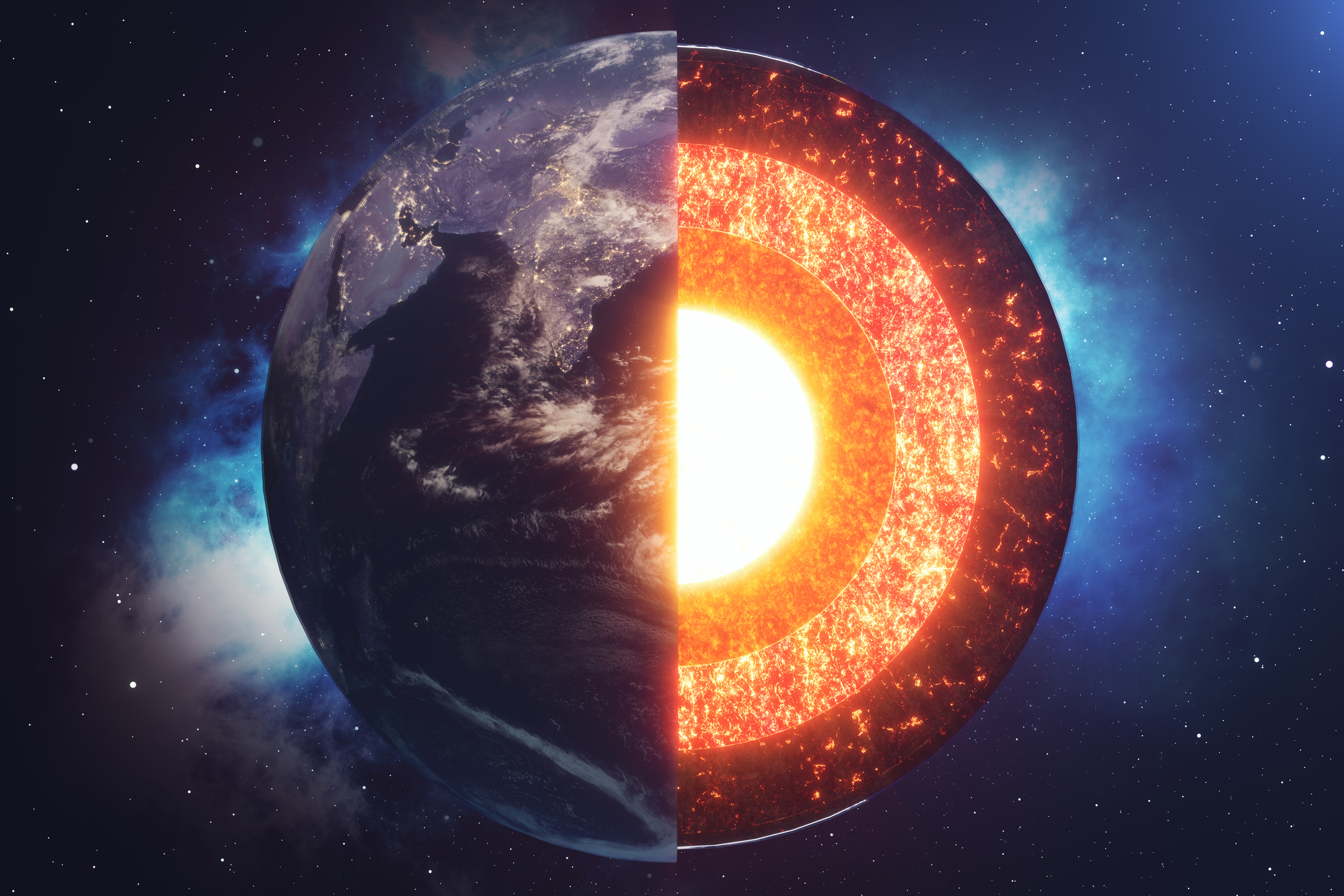 Região em forma de ‘donut’ é descoberta dentro do núcleo líquido da Terra
