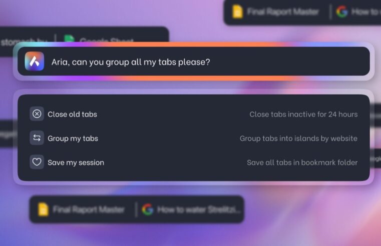 Opera: agora você pode organizar suas abas dando comandos para uma IA