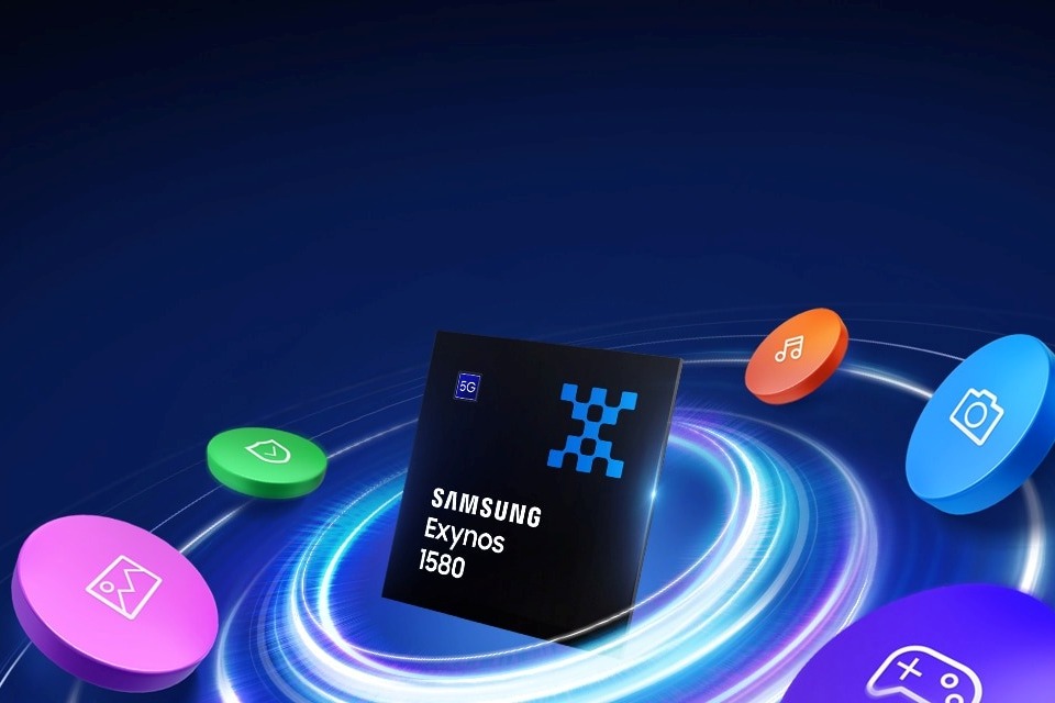 Samsung lança chip intermediário Exynos 1580 com GPU mais forte