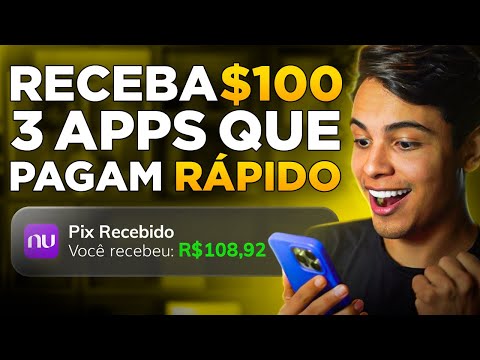 PAGA NA HORA: 3 APPS PARA GANHAR DINHEIRO NO CELULAR DE GRAÇA! Ganhe $100/Dia (Dinheiro online)