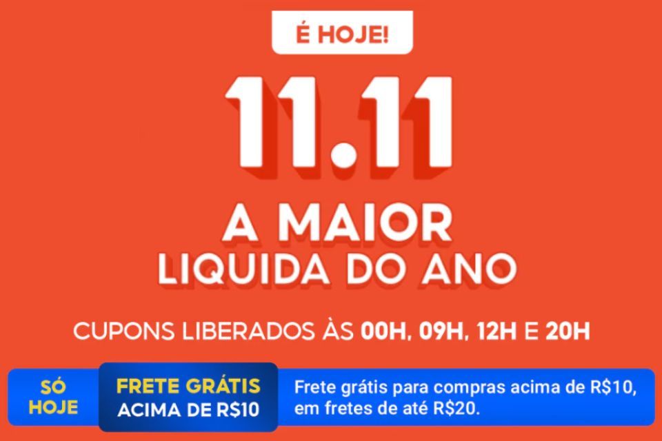 11.11 da Shopee traz Smart TVs, celulares, fones de ouvido, air fryers e mais com até 70% OFF e cupons; confira