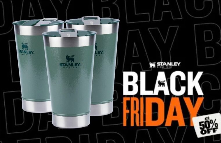 3 copos Stanley com tampa por R$220; veja oferta antecipada de Black Friday