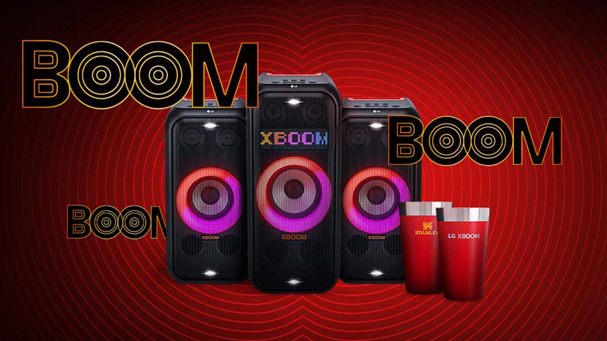 Oferta LG: compre uma caixa de som XBOOM e ganhe um copo Stanley exclusivo