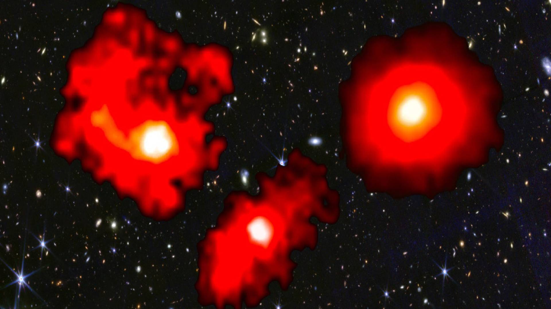 Galáxias monstruosas encontradas no Universo primitivo confundem os astrônomos