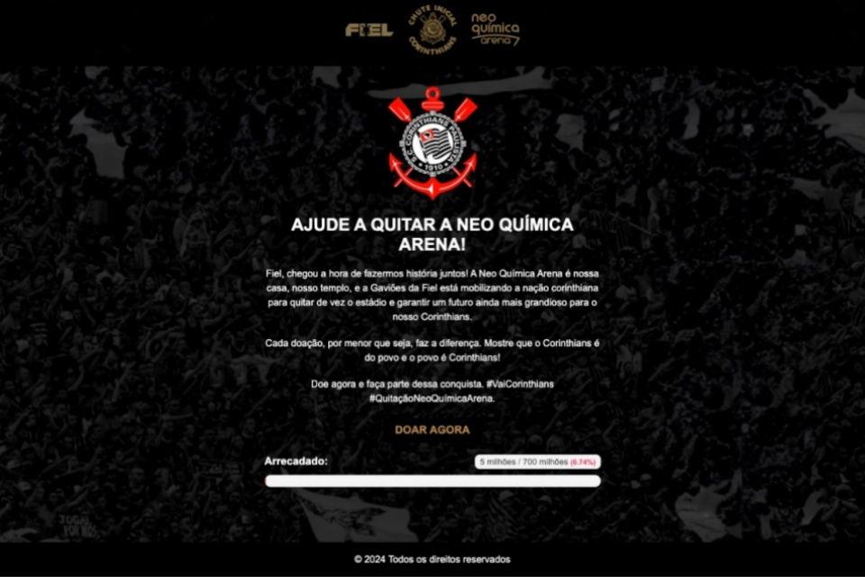 Vaquinha do Corinthians: mais de 200 sites falsos já foram derrubados