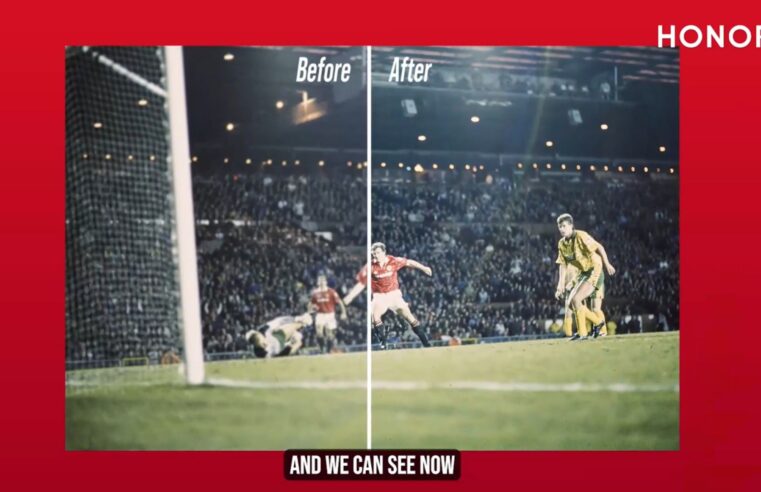Honor usa IA para restaurar fotos históricas do estádio do Manchester United
