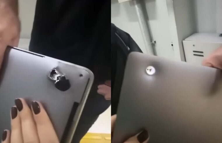 MacBook atua como ‘colete à prova de bala’ e salva motociclista em SP; confira