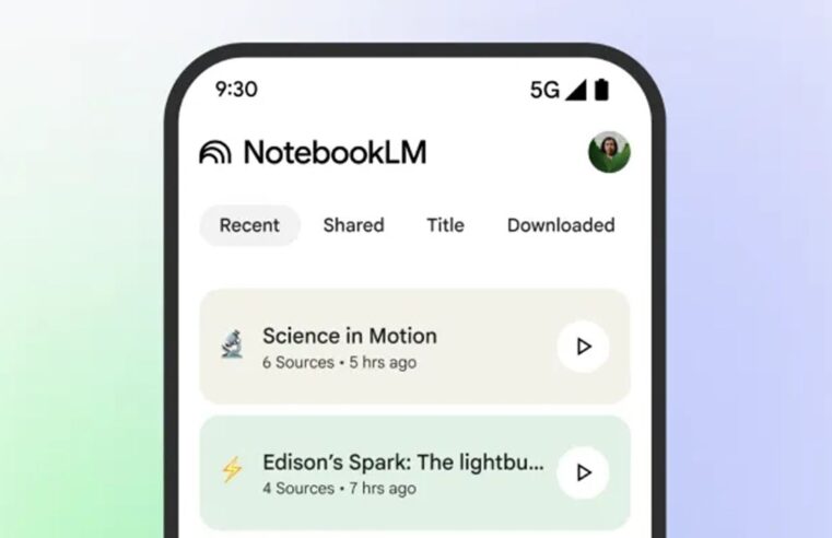 Google lança aplicativo da ferramenta de IA NotebookLM para tablets e celulares