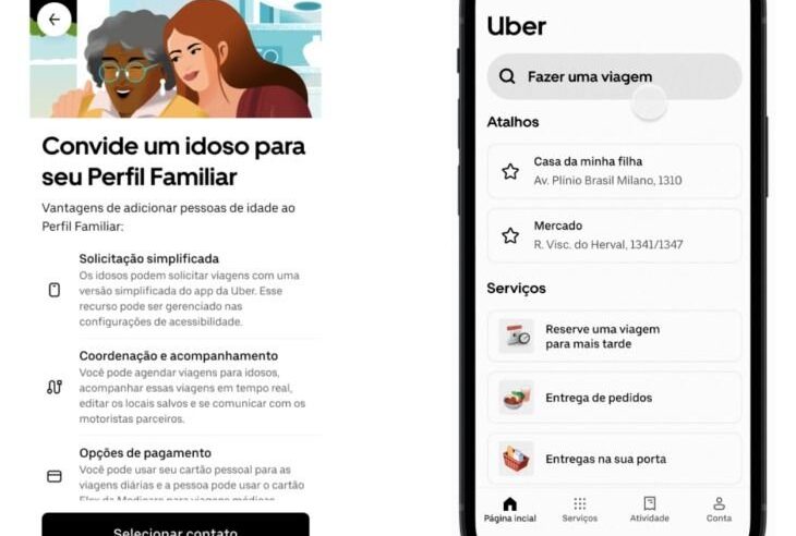 Uber cria nova conta para idosos que deixa o app mais simples e fácil de navegar