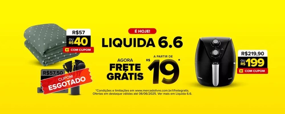 6.6 do Mercado Livre traz cupons exclusivos e descontos de até 60% em PlayStation 5, tablet Samsung e mais