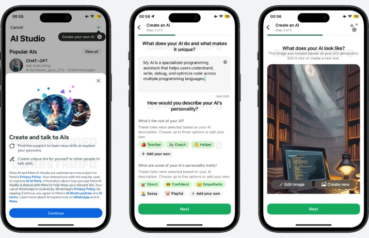 WhatsApp vai deixar você criar seus próprios chatbots de IA com o Meta AI Studio
